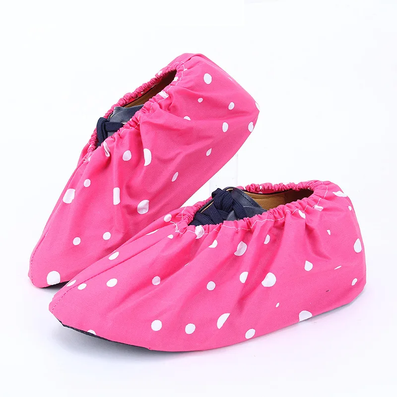 

Cross Border Yiwu Cotton Linen Thick Fabric Grid Dotted Non-slip Shoe Cover Repeated Use Wear-Resistant Dustproof Warm Shoe Cove