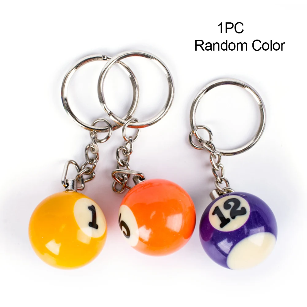 

Random Color Mini Billiards Shaped Keyring Assorted Colorful Billiards Pool Small Ball Keychain Hanging Decorations