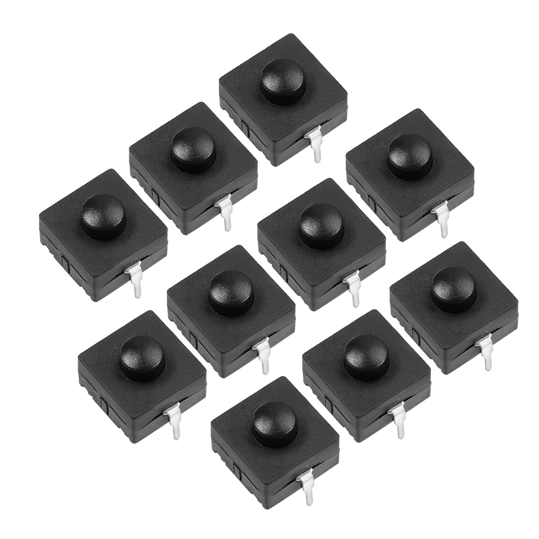 

uxcell 10 Pcs 12x12x9mm 2 Poles PCB Latching Tactile Tact Push Button Switch for Torch