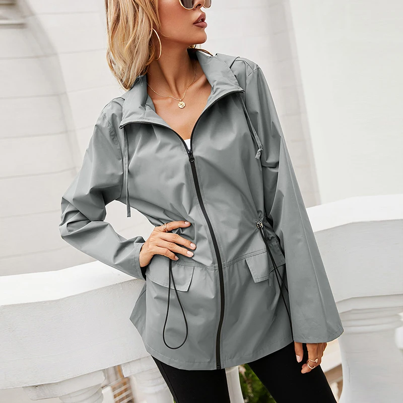  JiaHeShiXing Autumn Womens Coat Waterproof Raincoat