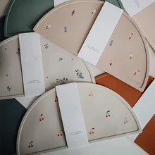 Mantel Individual de silicona sin Bpa para bebé, Mantel Individual de grado alimenticio con aislamiento térmico, estera impermeable para niño, vajilla de alimentación