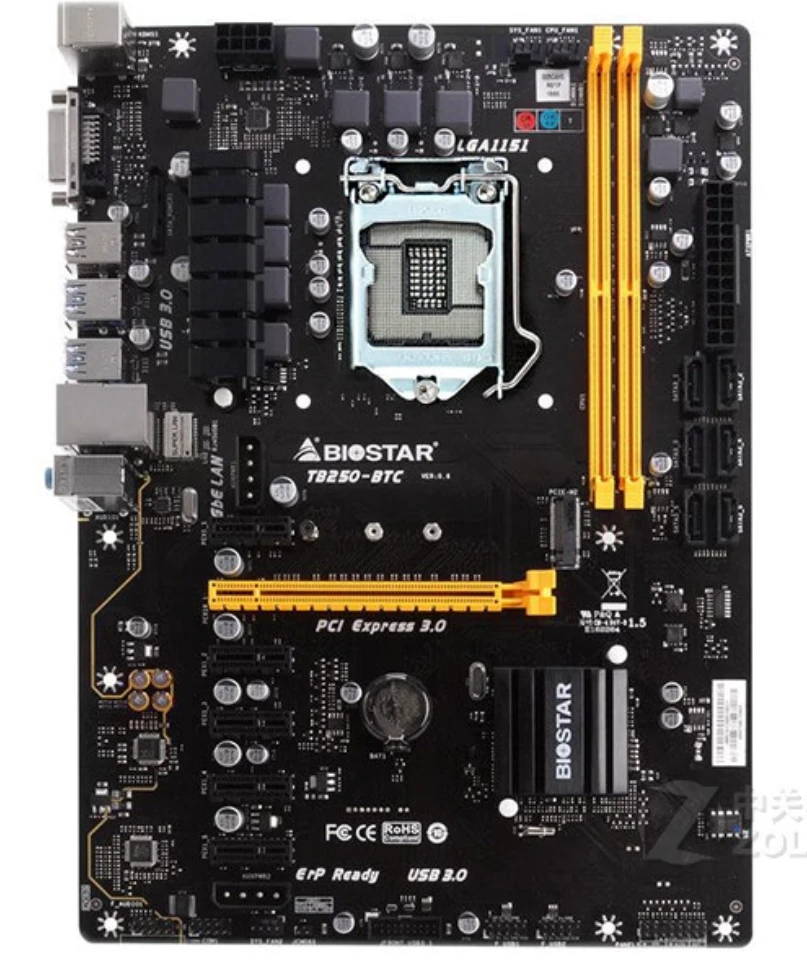 BTC BIOSTAR TB250-BTC Motherboards 6PCIE B250 LGA 1151 DDR4 ATX BTC Mining Motherboard (alternative B250 PRO MINING EXPERT ) BT latest motherboard for desktop