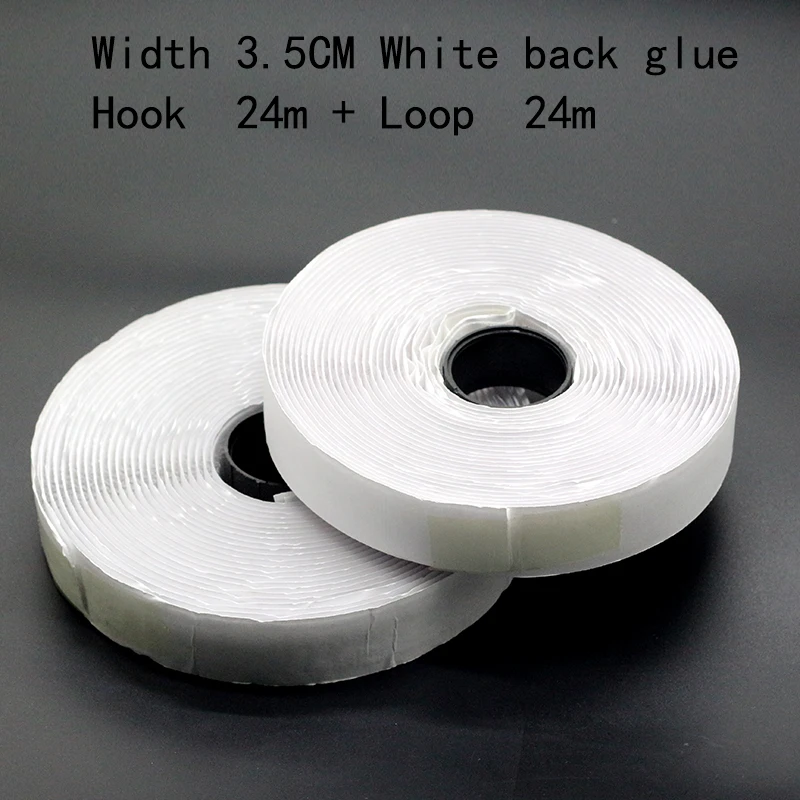 Hook and loop fasteners Velcro double-sided tape with back glue black tape with burr tape with nylon self-adhesive master tape - Цвет: 3.5cm white