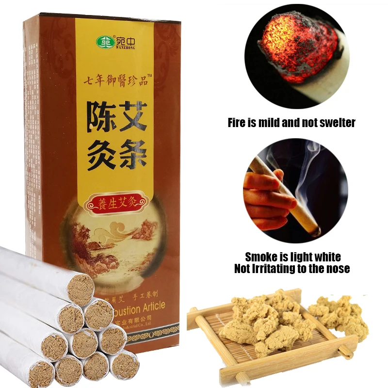 Китайский Высший сорт пять лет Moxa рулон чистая палка Moxibustion Artemisia 20 шт./лот в 2