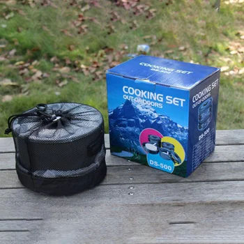 

1 Set Camping Picnic Cookware Picnic Pots And Pans Outdoor Cooking Tool Portable And Conveneint For 4-5 People Use (Black)