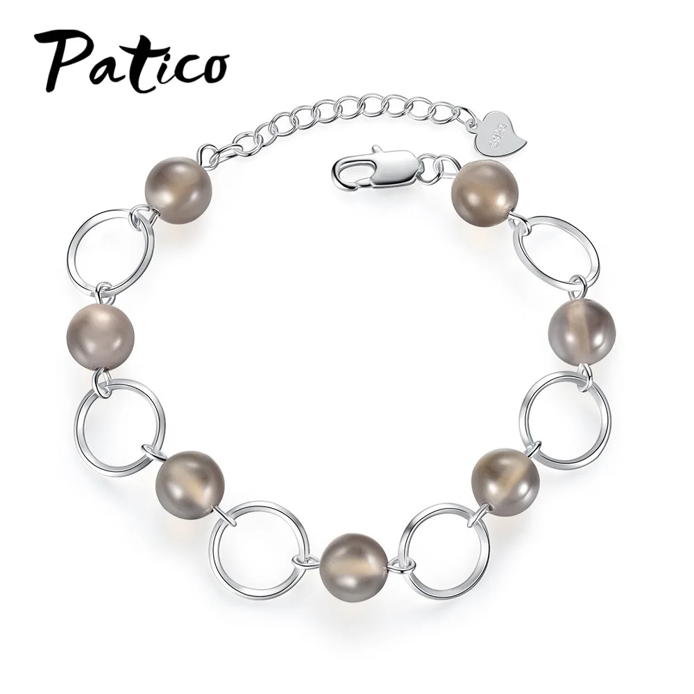 Богемные модные серебряные бусины 925 пробы эластичный очаровательный браслет и браслет для женщин Pulseras Mujer Daliy ювелирные изделия Frienship подарок