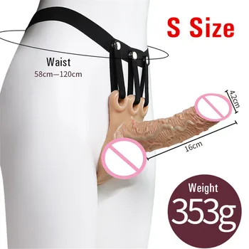 Realistic Soft Hollow Strap On Dildo Harness Wearable Big Penis Pants Artificial Cock Dick Unisex Sex Toys For Women Men Adults 2