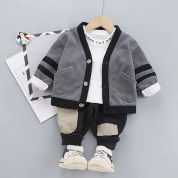 

Casual Children Boys Clothes Sets Spring Autumn Toddler Boy Clothing Long Sleeve Tops+T-shirt+Pants Kids Clothes 1-4Years
