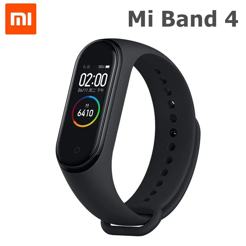 Смарт часы Xiaomi Mi Band 4 с цветным экраном Bluetooth 5 0 пульсометр фитнес трекер в