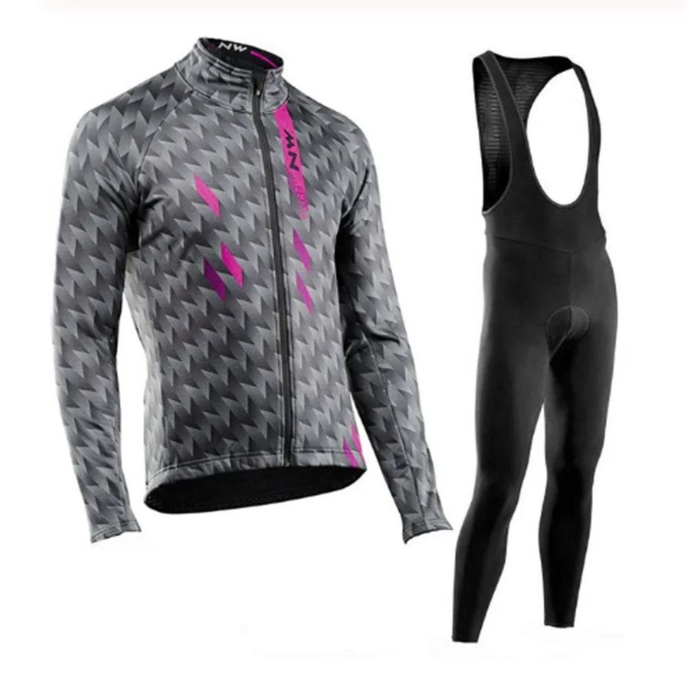 NW с длинным рукавом комплект велосипедной одежды Northwave Pro team Jersey мужской костюм дышащий Открытый спортивный велосипед MTB Одежда paded 5 - Цвет: 13
