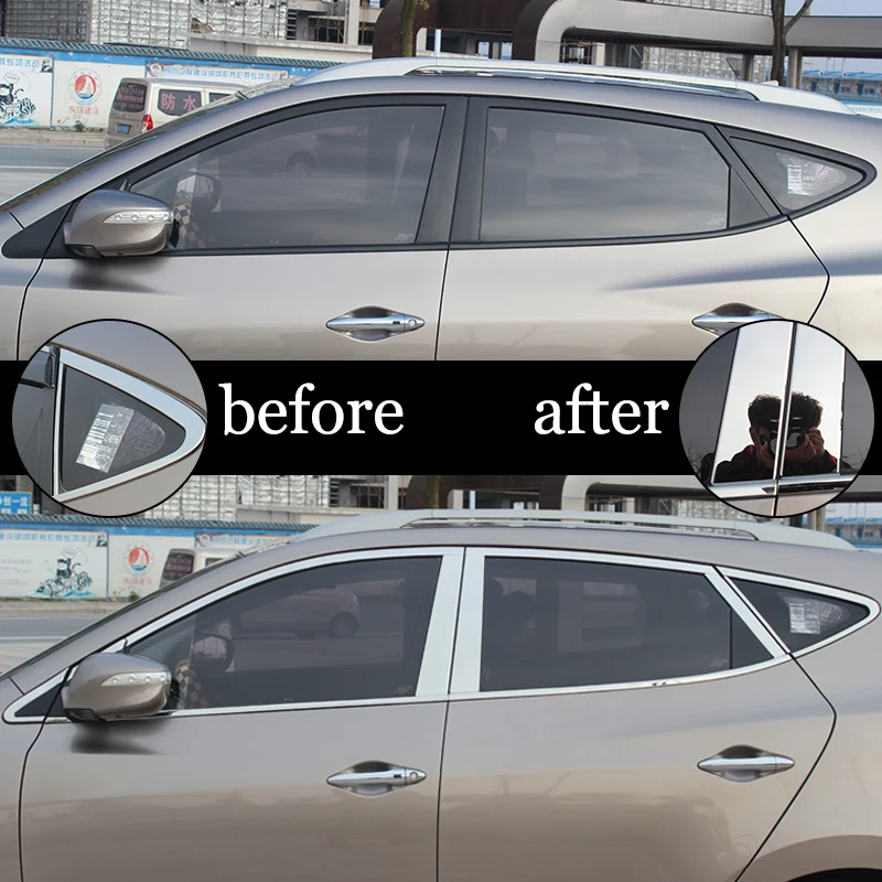 Нержавеющая сталь окна автомобиля планки для hyundai tucson 2010 2011 2012 2013 ix35 tucson ix