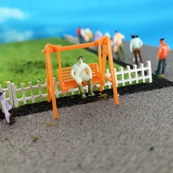 Banco de columpio para Parque a escala HO 1/87, minibanco, modelo de parque en miniatura, artesanía para el hogar, jardines, ornamento, tren, diseño de ferrocarril