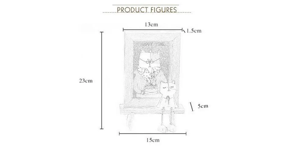 6 Inch Creative Japanese Wood Resin 3D Cartoon Cute Cat Photo Frame Cartoon Desktop Frames Home Decor for Livingroom Kids Gift