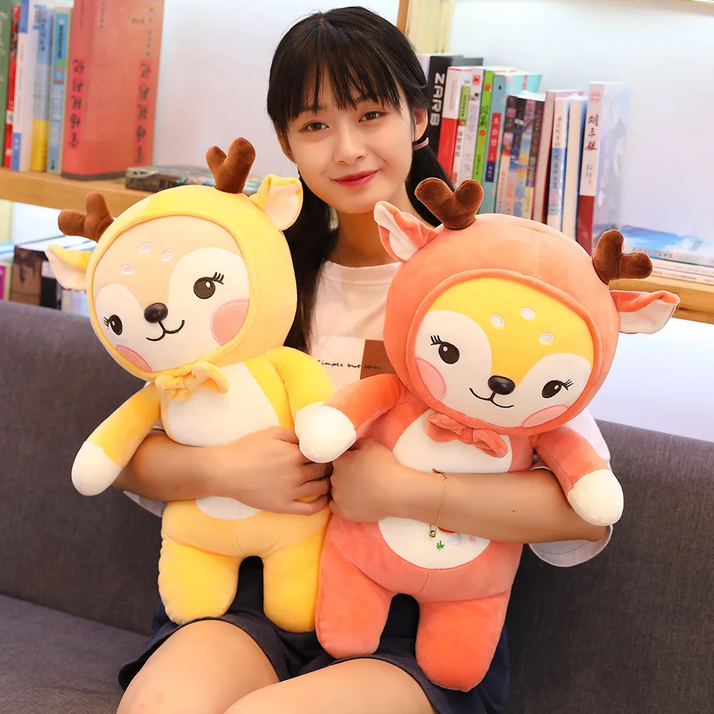 

1pc 45-70cm Cartoon Deer Plush Toys Cute Stuffed Animal Dolls Soft Giraffe Doll High Quality Pillows Birthday Gift Kids Toy