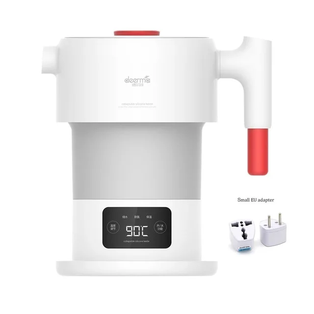Add EU Adapter Mijia Deerma 0.6L сенсорный складной Портативный Электрический водяной чайник ручной воды горшок Авто Мощность-выключение защиты бытовой путешествия - Color: Add EU Adapter