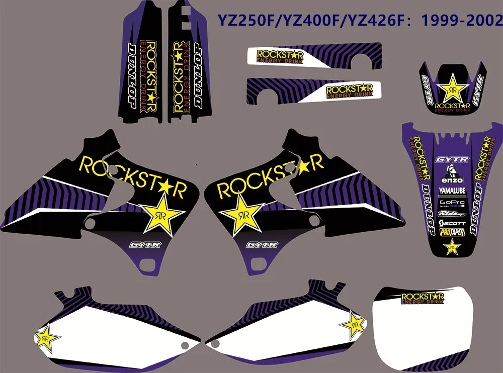 YZ250F YZ400F YZ426F 99-02 3M наклейки на ногти, свободный изготовленный на заказ номер со словом рисунком именем логотипом для Yamaha YZ250F YZ 400F YZ 426F 1999 2000 2001 2002