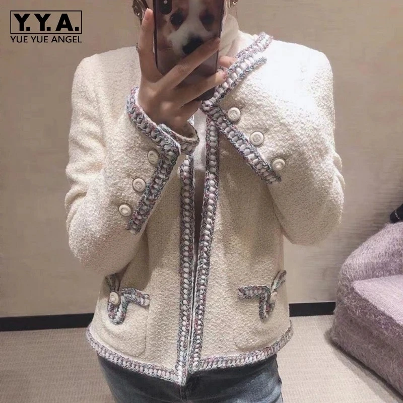 Fashion Women Weave Edge Spring Fall Tweed Jacket Elegant Office Ladies  Slim Fit Short Outwear Coat Brand Designer Party Jackets - Jackets -  AliExpress