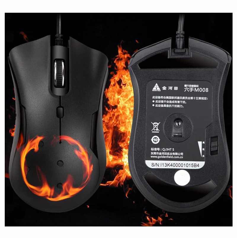 Aquecido com Fio Quente para os Jogos de Windows Botões do Jogo com Fio Silencioso dos Ratos para o Portátil Dpi com 6 Rato Mais Notebook pc Usb 2400 - Imagem 3