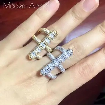 

ModemAngel New Arrive Luxury Nail Shape Super Shing AAA Cubic Zriconia Engagement Dubai Naija Bridal Rings Jewelry Addiction