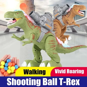

Electric Sound Light Battle Dinosaur Toy Tyrannosaurus T-Rex Mechanical Walking Roaring Shooting Cannon Robot Music Toys For Boy