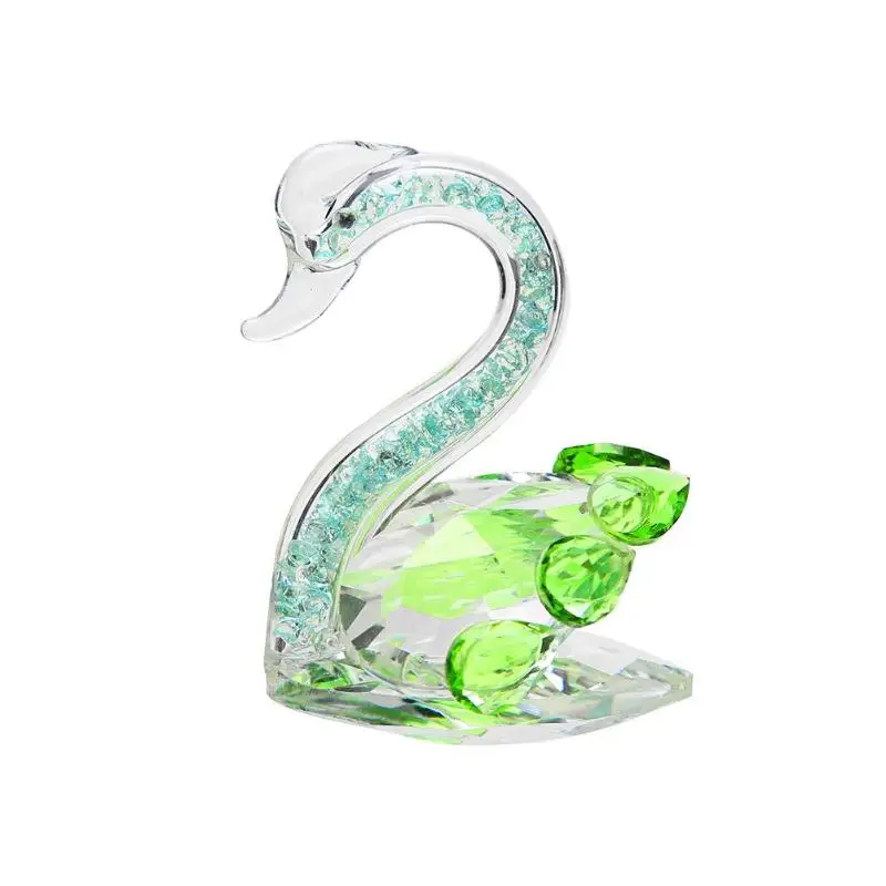 Colorful Crystal Swan Figurines Diamond Ornaments DIY Gift Porps Home Decor