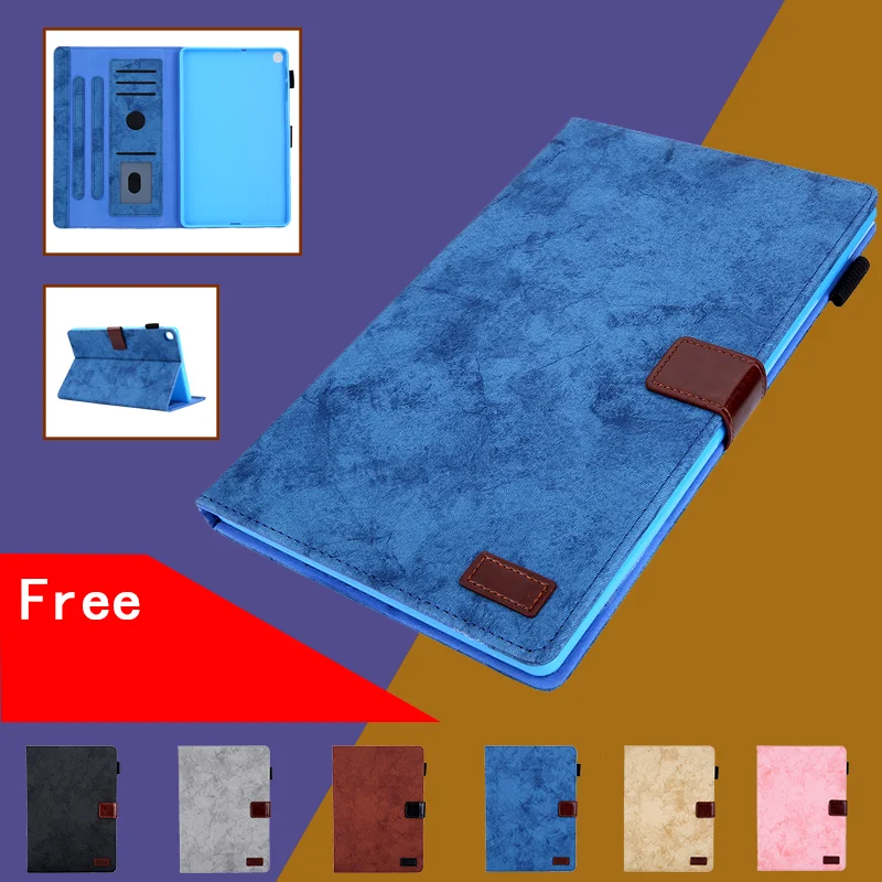 

Case For Samsung Galaxy Tab A 8.0 2019 P200 P205 S Pen Business Luxury Retro wallt Card Leather Stand Smart Cover SM-P200 P205 8