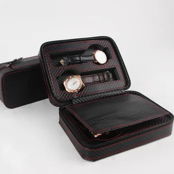 

Travel Watch Box PU Leather Zipper Storage Case Watch Organizer Watch Display Stand Jewelry Boxes