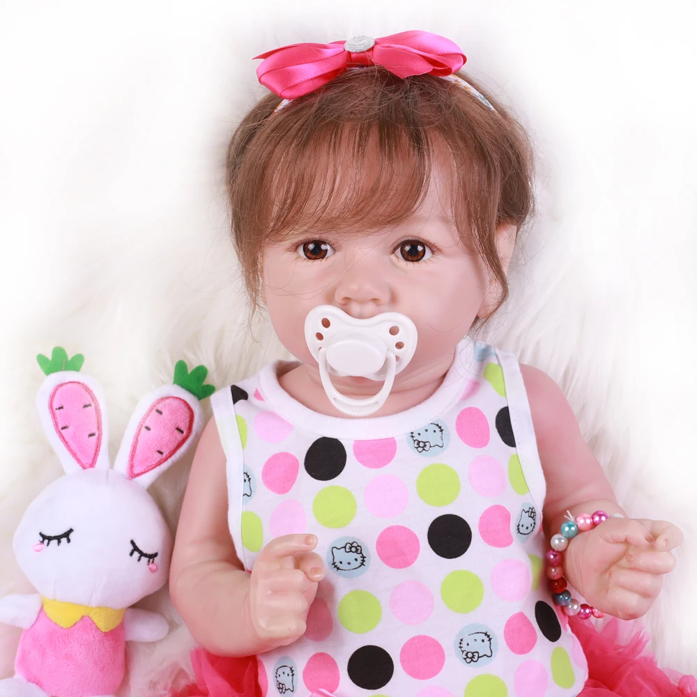 Soft Vinyl Body Toys for Girls Reborn Toddle Doll Kids Birthday Christmas Gift Full Body Toy Silicone Baby Reborn Baby Doll 50CM