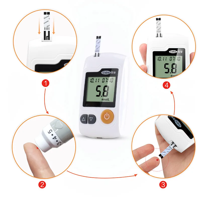 Household Blood Glucose Meters monitor  with 50pcs strips+ 50 pcs Needles&Lancets Glucometer Blood Sugar Detection Diabetes