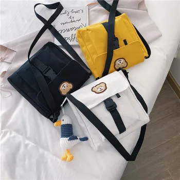 

2020 new female bag Korean fashion cute seagull pendant student shoulder bag casual messenger canvas bag