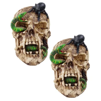 

1pc Halloween Resin Skull Skeleton Snake Decorations Halloween Themed Household Decorations Halloween Props for Home Haunted Hou