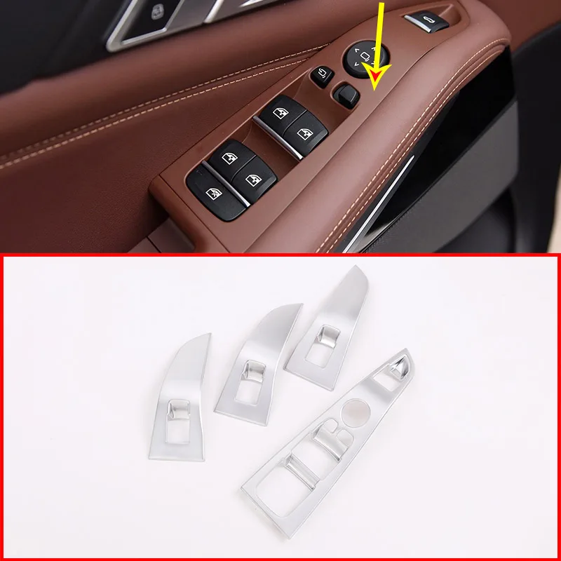 

For BMW X5 G05 X7 G07 2019 Left Hand Drive ABS Chrome Car Window Lift Button Frame Trim Accessories 4pcs