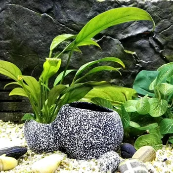 

Ceramic Aquarium Multi-function Rock Ornament Water Plant Bonsai Pot Fish Tank Stone Decoration Fish Breeder Shelter Decor