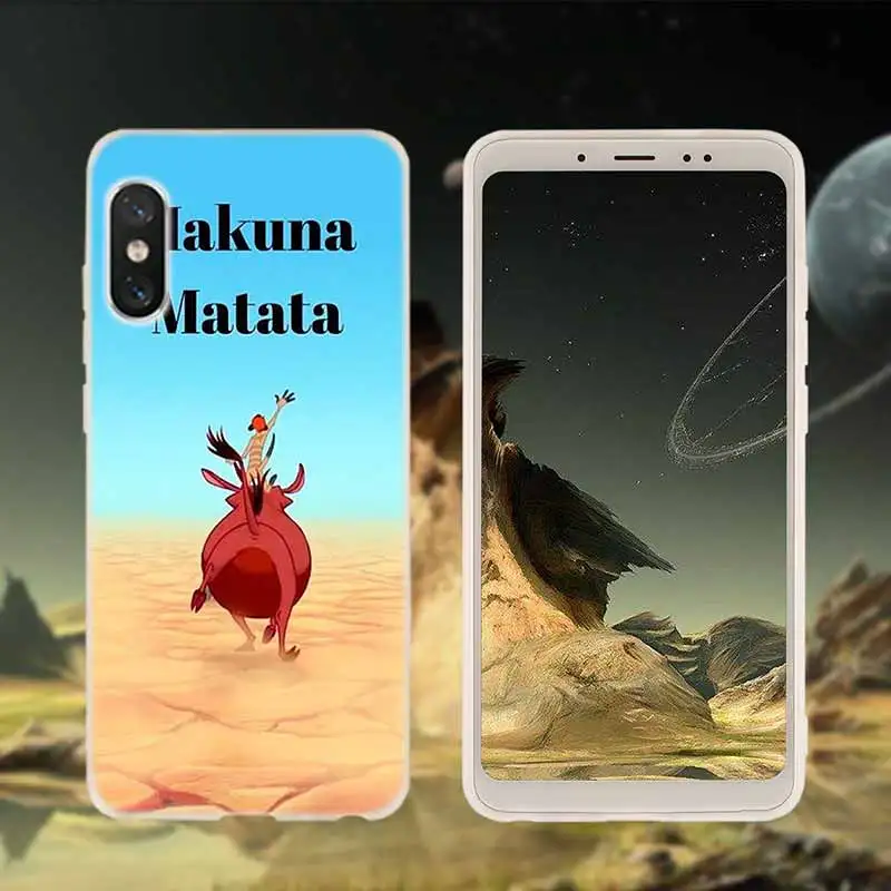 Мягкий силиконовый чехол из ТПУ для Xiaomi mi A3 9 8 A1 A2 Lite 6X F1 mi x 2s Max3 Red mi 7a Go Note 7 5 The Hakuna Matata Lion King - Цвет: as the picture 07