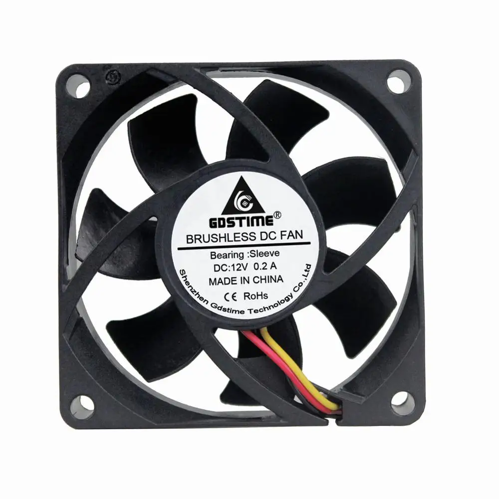 Gdstime 7 см 70 мм 70x70x25 7025s 3Pin 12 В DC Бесщеточный вентилятор охлаждения с FG функциями для
