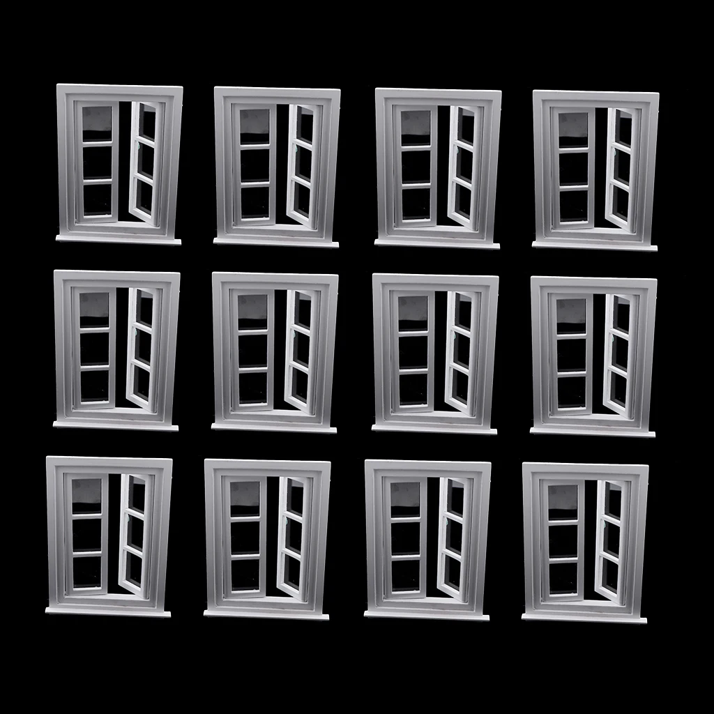 12 Lot 1/12 Mini White Windows Dolls House DIY Accs Children Toys Playset 12 Lot 1/12 Mini White Windows Dolls House DIY Accs Children Toys Playset