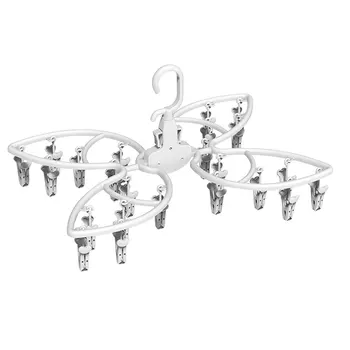 

Bathroom Camping With 24 Clips Foldable Laundry Drying Rack For Socks Bras Indoor Outdoor Clothes Hanger Butterfly Shape Home