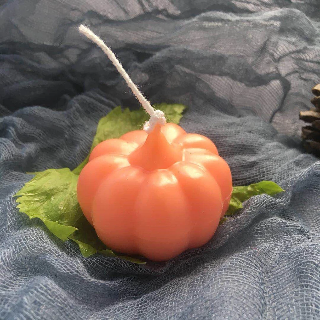 DIY 3D Pumpkin Shape Plastic Candle Mould Soap Mold Tool Candle Making Model