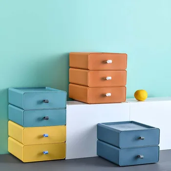 

Drawer Desktop Storage Box Student Office Organizer Box Small Makeup Organizer Plastic Waterproof Cosmetics Storage Box