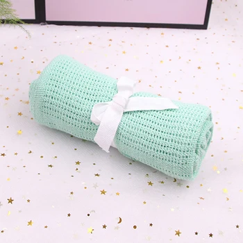 

Boy Girl Washable Sleeping Breathable Comfortable Wrap Blanket Infant Supplies Crochet Baby Swaddle Cotton Blend Warm Home Towel