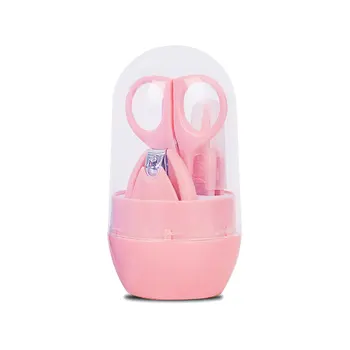 

4PCS Baby Nail Scissors Set Lovely Nail Clippers Trimmer Blue Pink Nail Safety Scissors Nail Shell Shear Manicure Set Baby Care