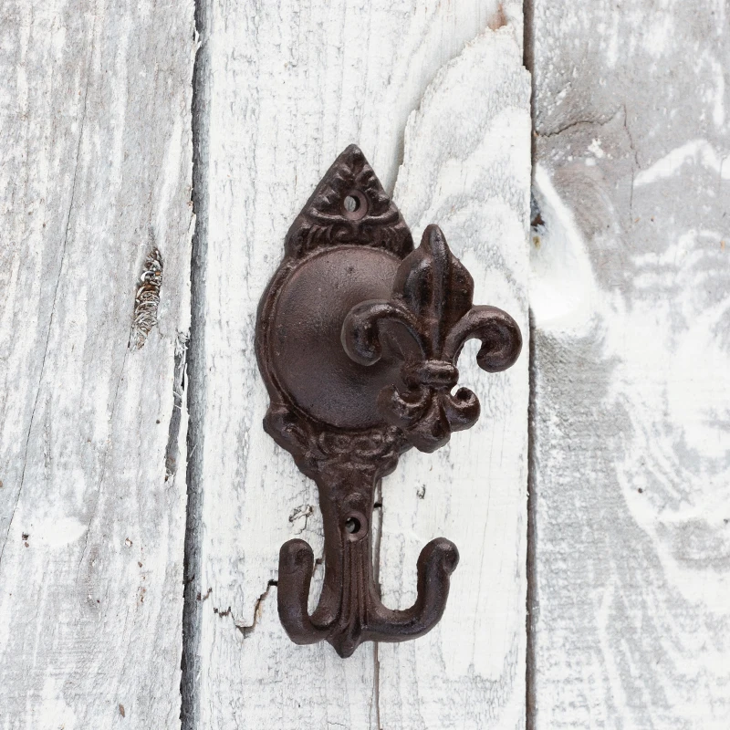 ヴィンテージメタルウォールフック,素朴な,鉄,王冠のデザイン,フック