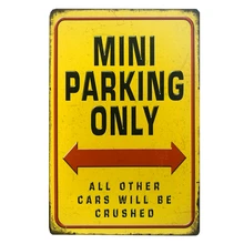 Мини парковка только металлические жестяные знаки декор дома оловянный знак винтажный домашний Настенный декор металлическая доска