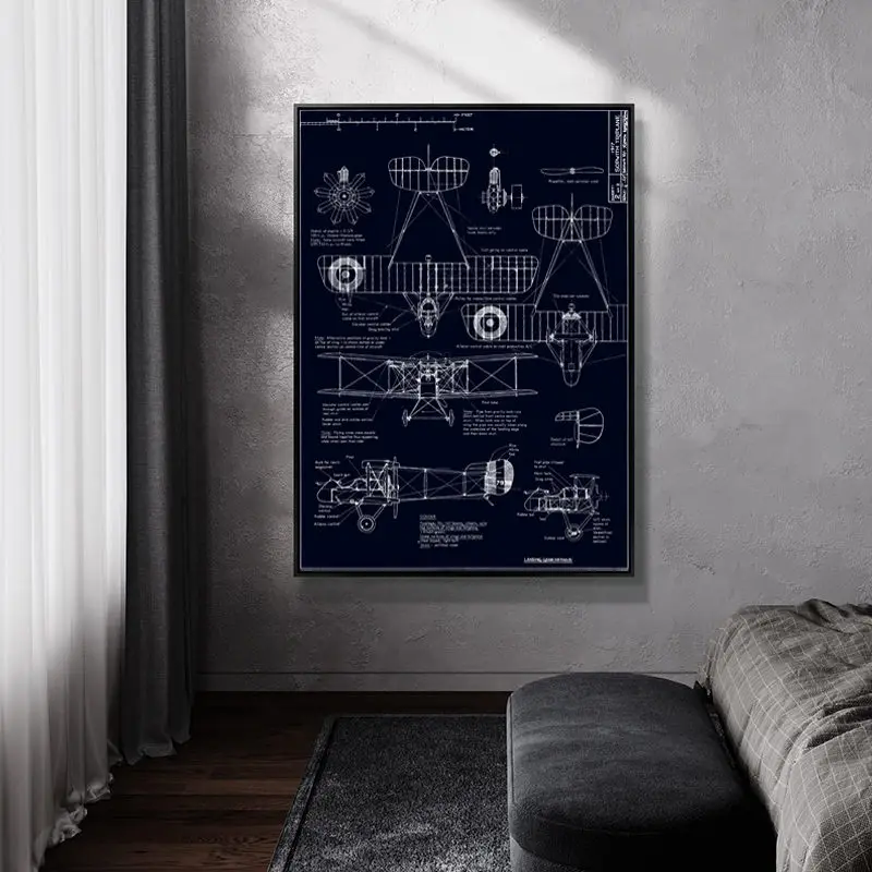 Christmas-Decoration-Canvas-Painting-Posters-Aircraft-Structure-Drawing-Wall-Art-Picture-Cuadros-Decorativos-Home-Decor (2)