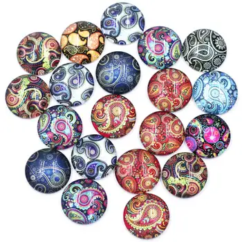 

Cabochons Dome Seals Fashion Mixed Patterns Round Glass Jewelry DIY Making Charms 8-25mm 100Pcs