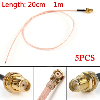 

Areyourshop 5PCS 50Ohm RG178 Pigtail RP SMA Female to IPX IPEX UFL Female Connector with RG 178 Coaxial Cable