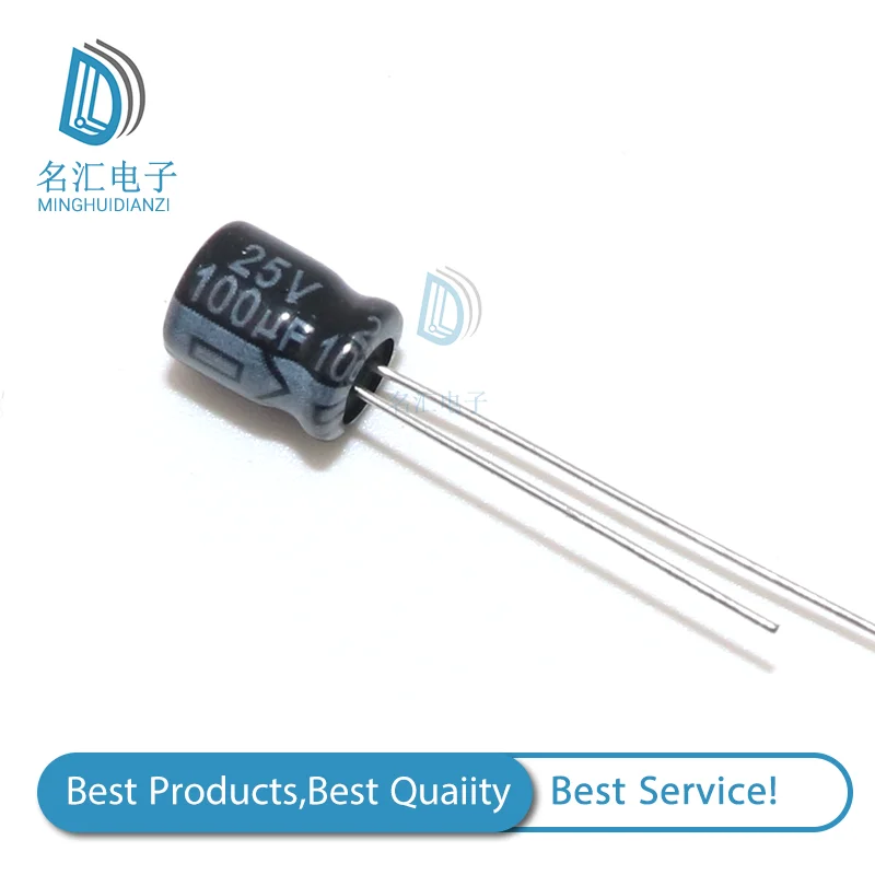 50PCS Higt quality 25V100UF 6*7mm 100UF 6.3*7 25V Electrolytic capacitor | Электронные компоненты и