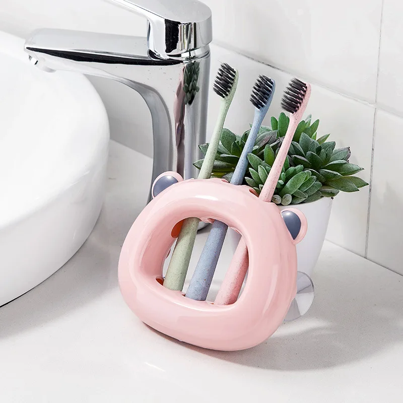 1pc Creative 4 Position Wall Suction Hooks Tooth Brush Holder Sucker Toothbrush Holder Space-saving Home Bathroom Sets