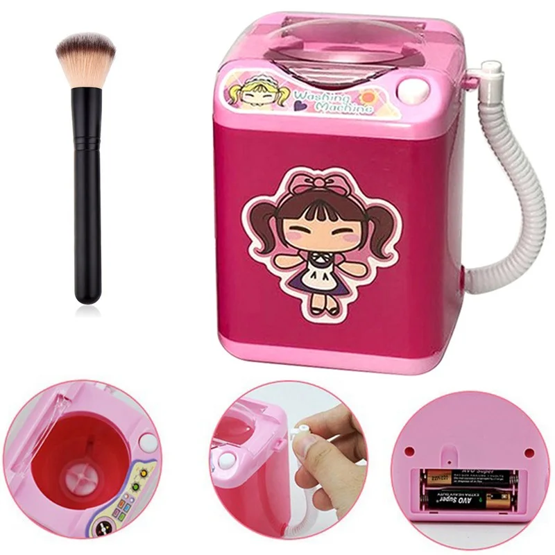 

Drop Ship Multifunction Mini Makeup Brush Powder Puff Washing Machine Simulation Toys Pretend Kid Play Electric Cleaner Tool