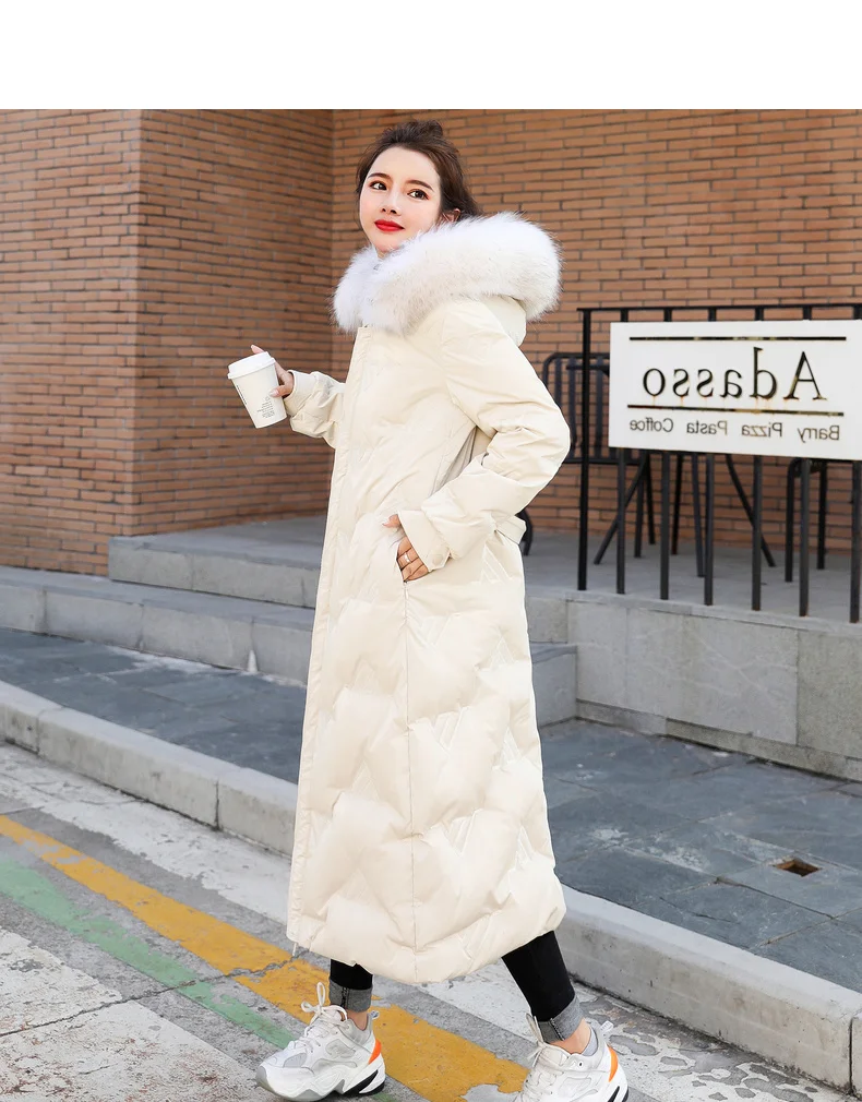 Abrigos mujer invierno новое зимнее пальто для женщин модное с капюшоном большой меховой воротник Длинная женская куртка Толстая теплая парка пальто для женщин